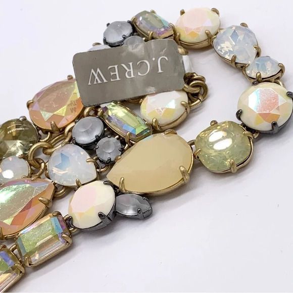 J. Crew Peach and White AB Jeweled Necklace NWT - Picture 6 of 6